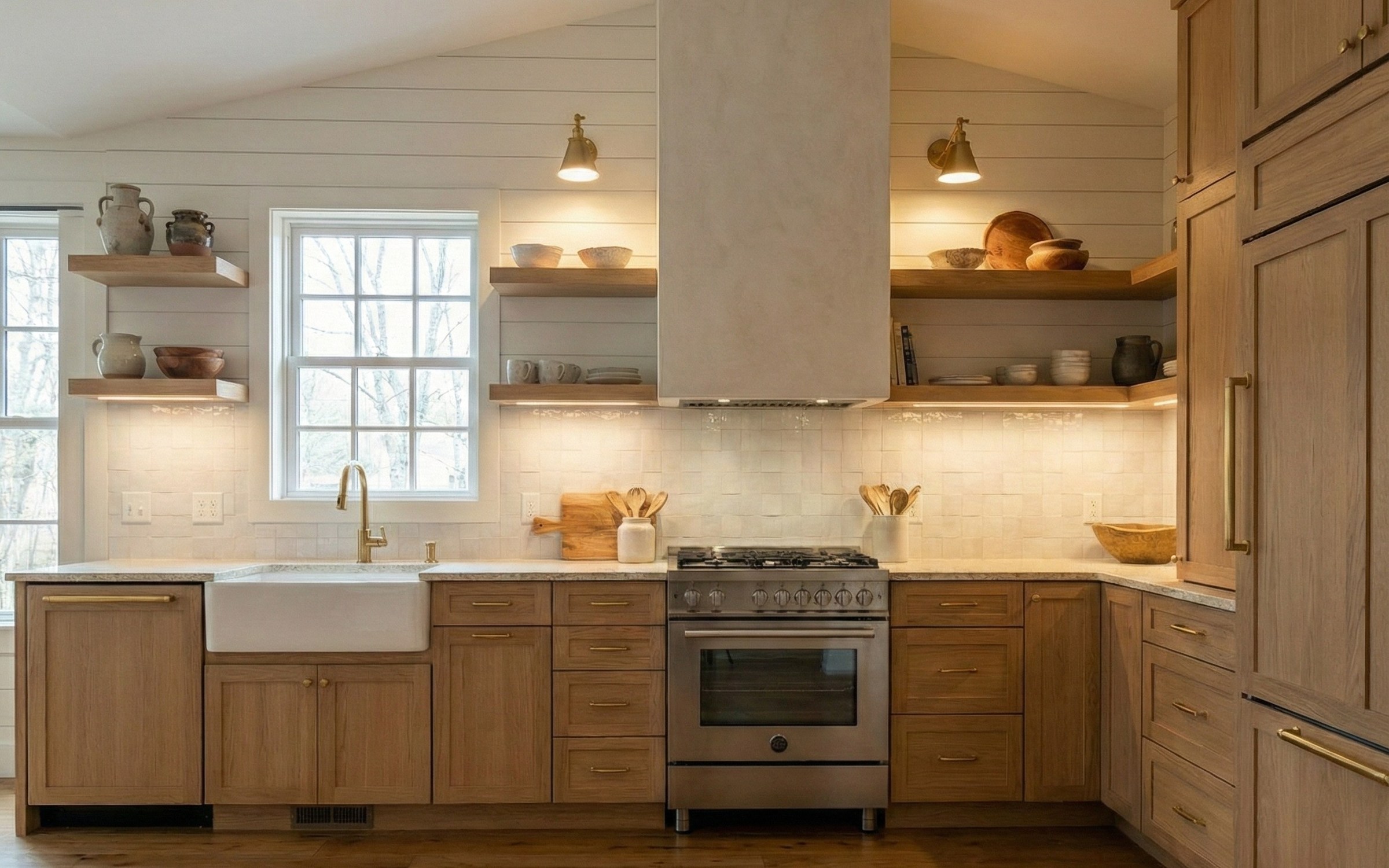 120 Waverly kitchen — white oak scheme, alternate angle