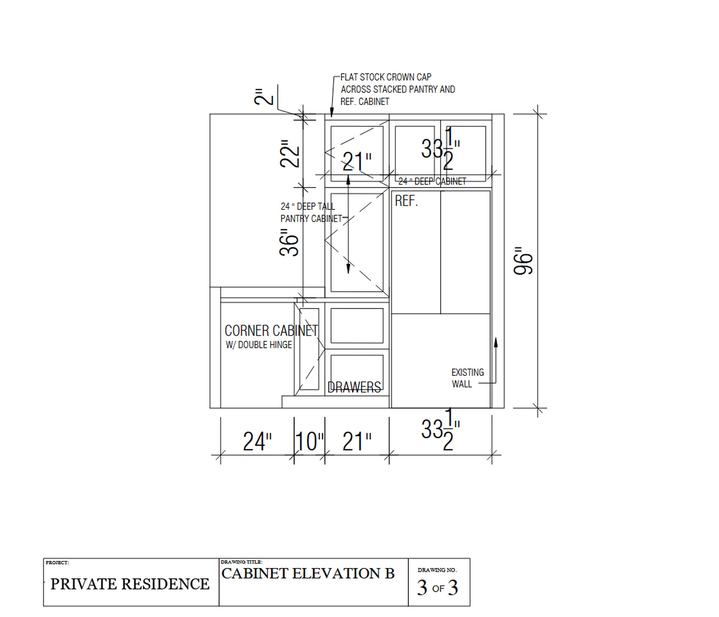 120 Waverly Court — cabinet elevation B, adjacent right wall